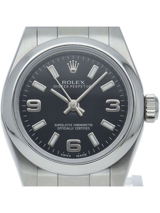 Rolex Oyster Perpetual 26 Watch SS Black Polished main image 5